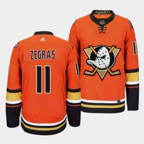 Mens Anaheim Ducks #11 Trevor Zegras Orange Adidas Jersey Dzhi